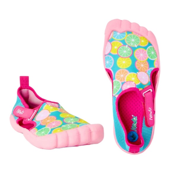 NEWTZ Shoes Newtz Big Kids Lemonade Pink Teal Sun Protected Water